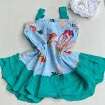 Sleeveless Strap Baby Princess Print Girls Outfit Toddler Girls