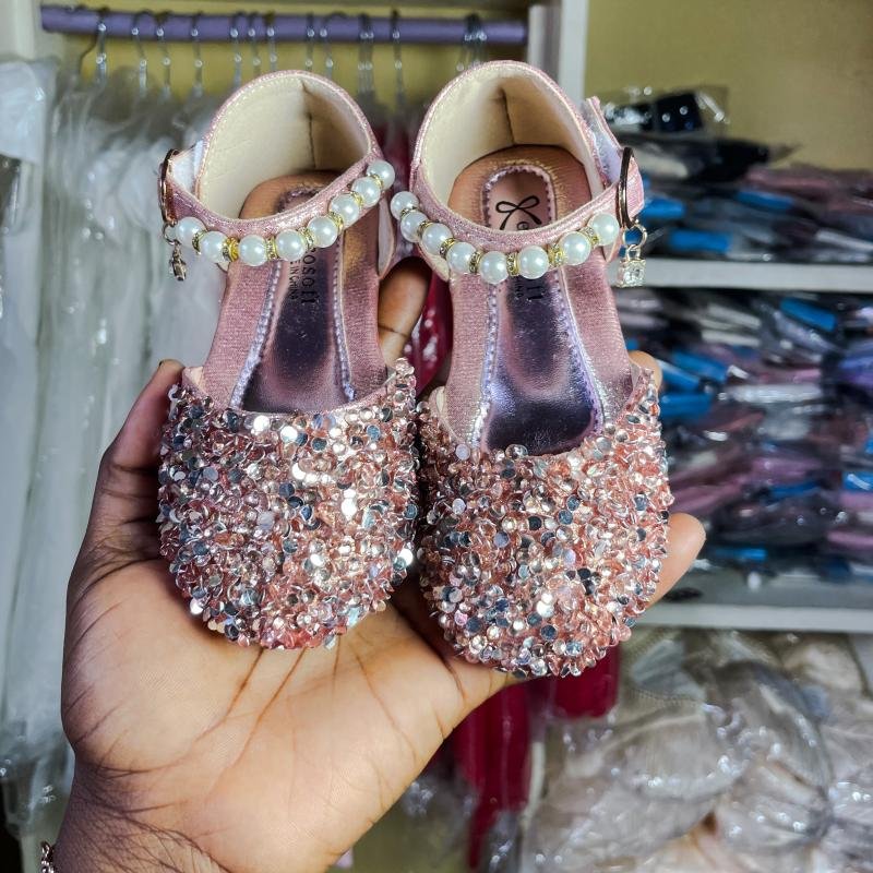 Pink glitter sandals girls