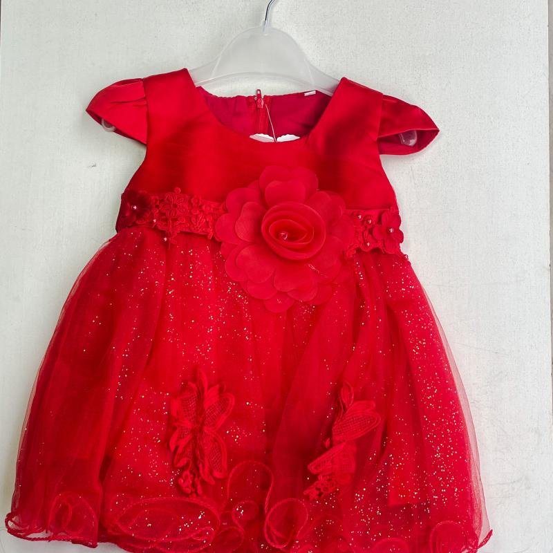Red Baby Girl Party Ball Dress