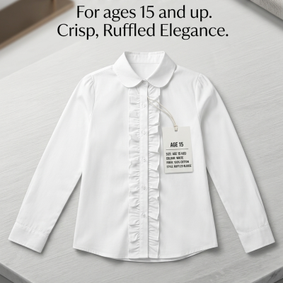 White ruffled shirt 15 years