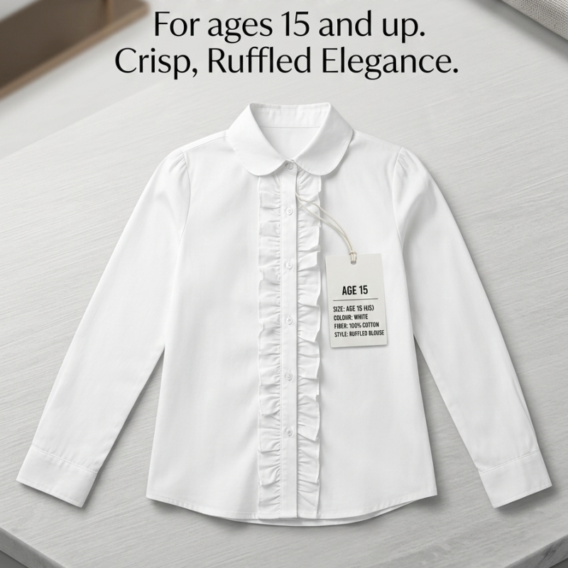 White ruffled shirt 15 years