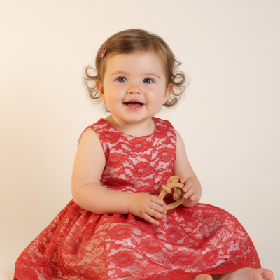 Red Lace Girl Dress for 8 Years