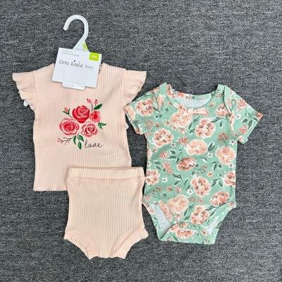 Baby girl's three-piece clothing set