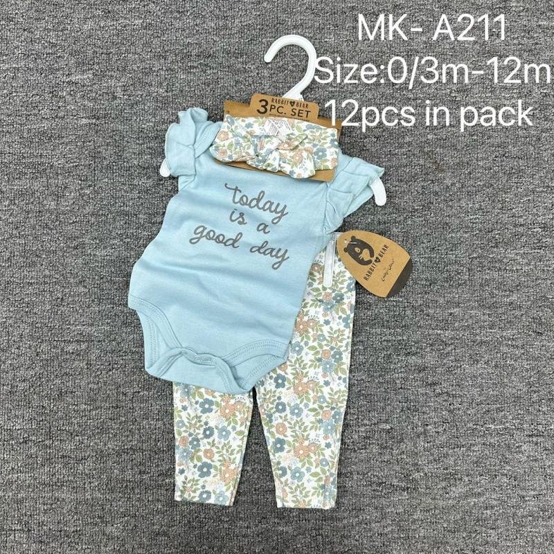 Rabbit Bear baby girl 3-piece set