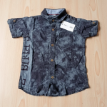 tie-dye or washed-effect short-sleeve button-up shirt