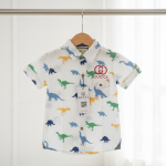 A white shirt  pattern of various dinosaur species