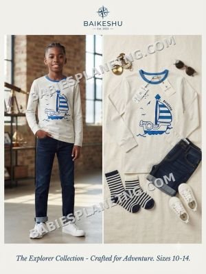 Toddler Sailing Design Crew Neck Top