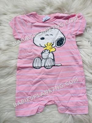Baby Pink Snoopy Romper