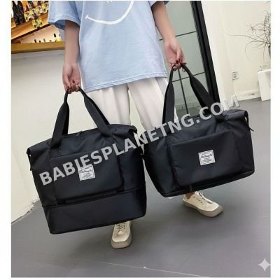Black Nylon Diaper Bag