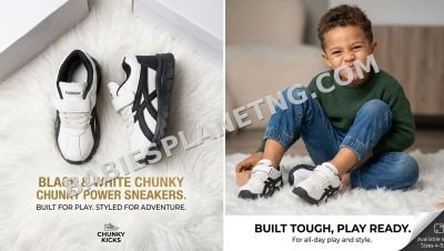 Kids Black And White Casual Sneakers