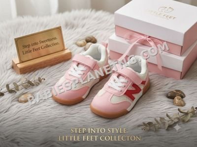 Toddler Pink and Red Sports Sneakers