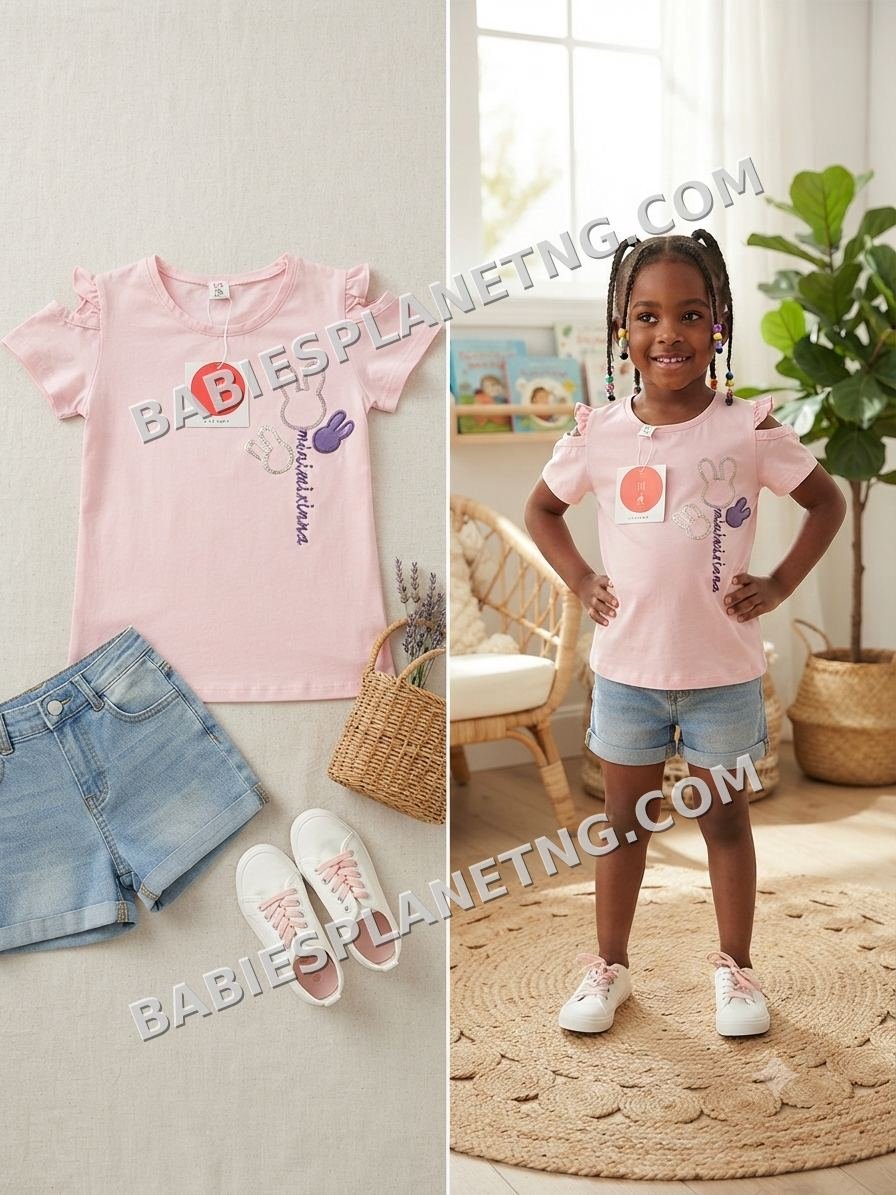 Children's Cotton Bunny Design Top