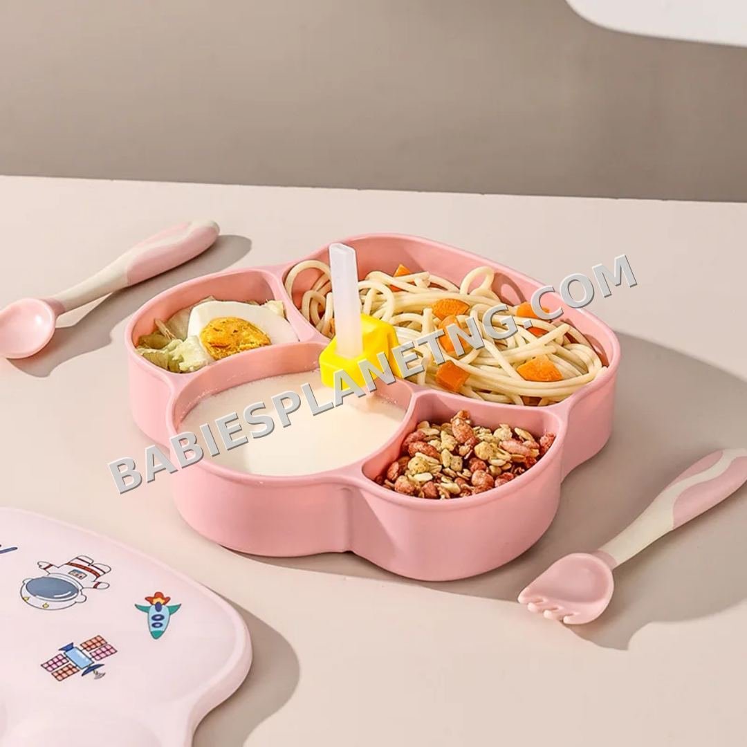 Pink Sectional Baby Plate Bowl
