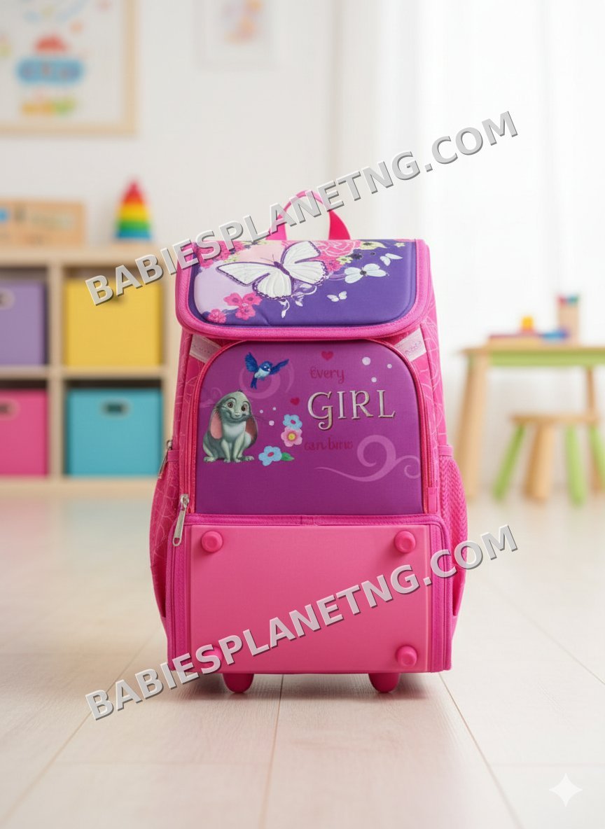 Pink Butterfly Kids School Bag
