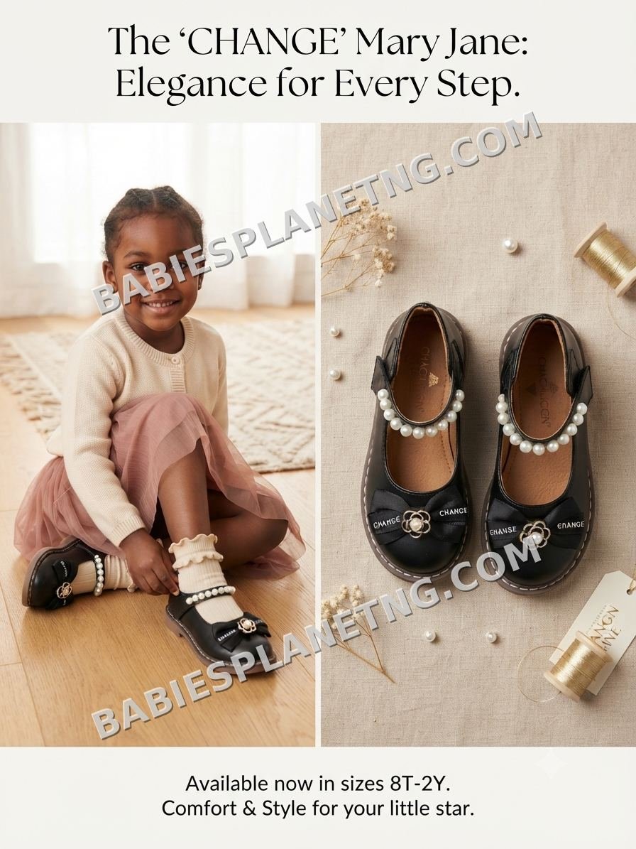 Pearl Strap Mary Jane Shoes For Girls