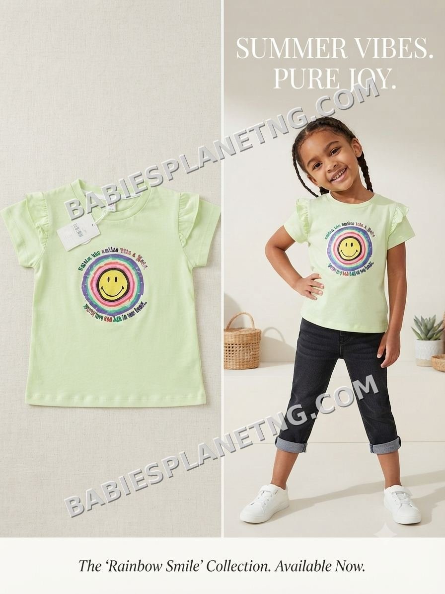 Child's Casual Rainbow Smiley Top