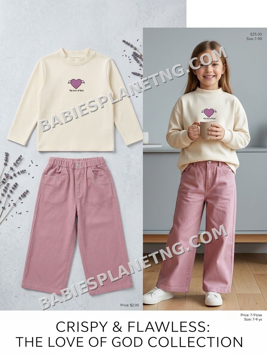 Kids' Pink Casual Pants Set