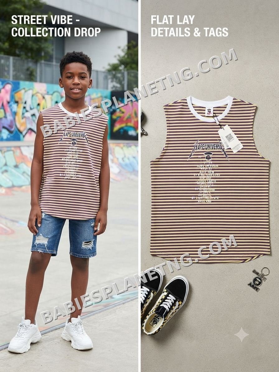 Boys Streetwear Sleeveless T-Shirt/top