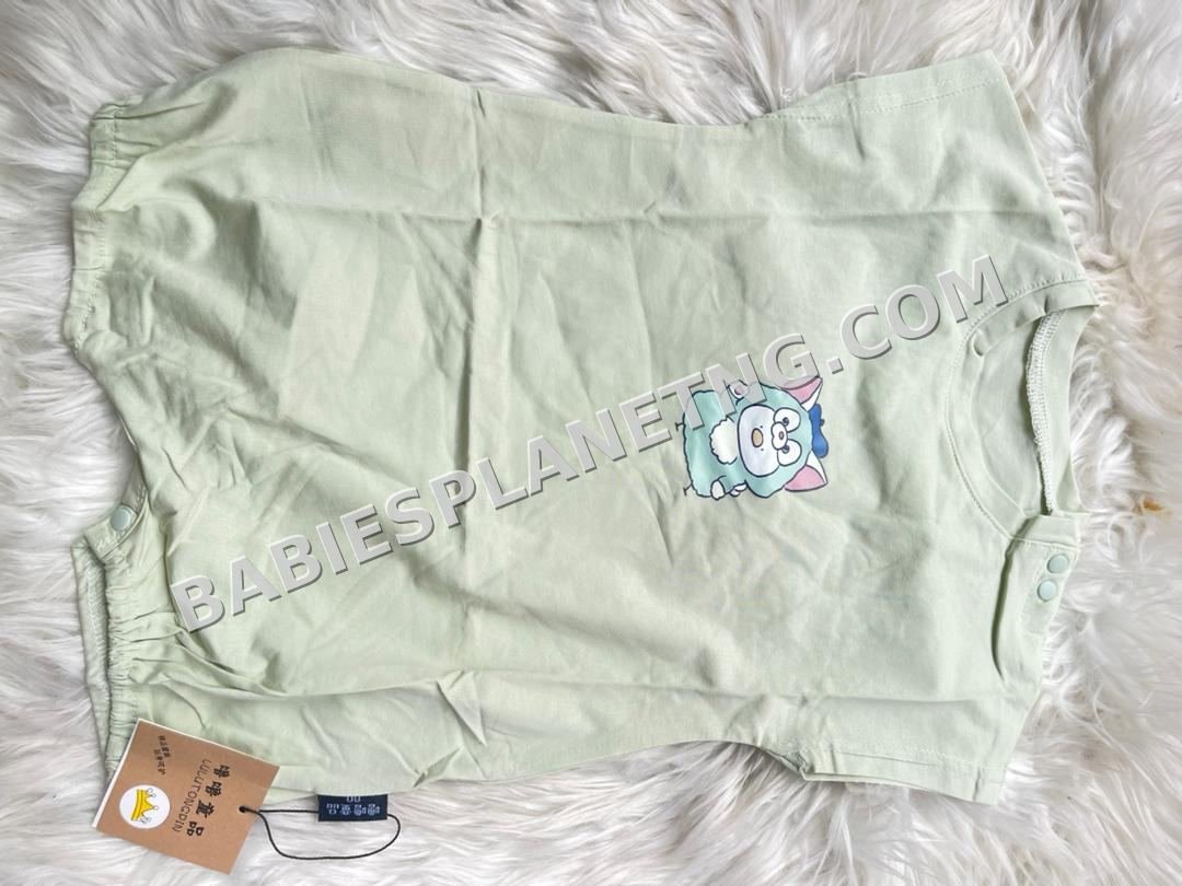 Baby Green Cartoon Character Rumper