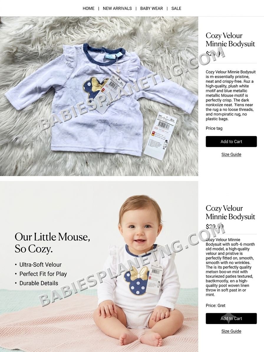 Baby Velour Minnie Mouse top
