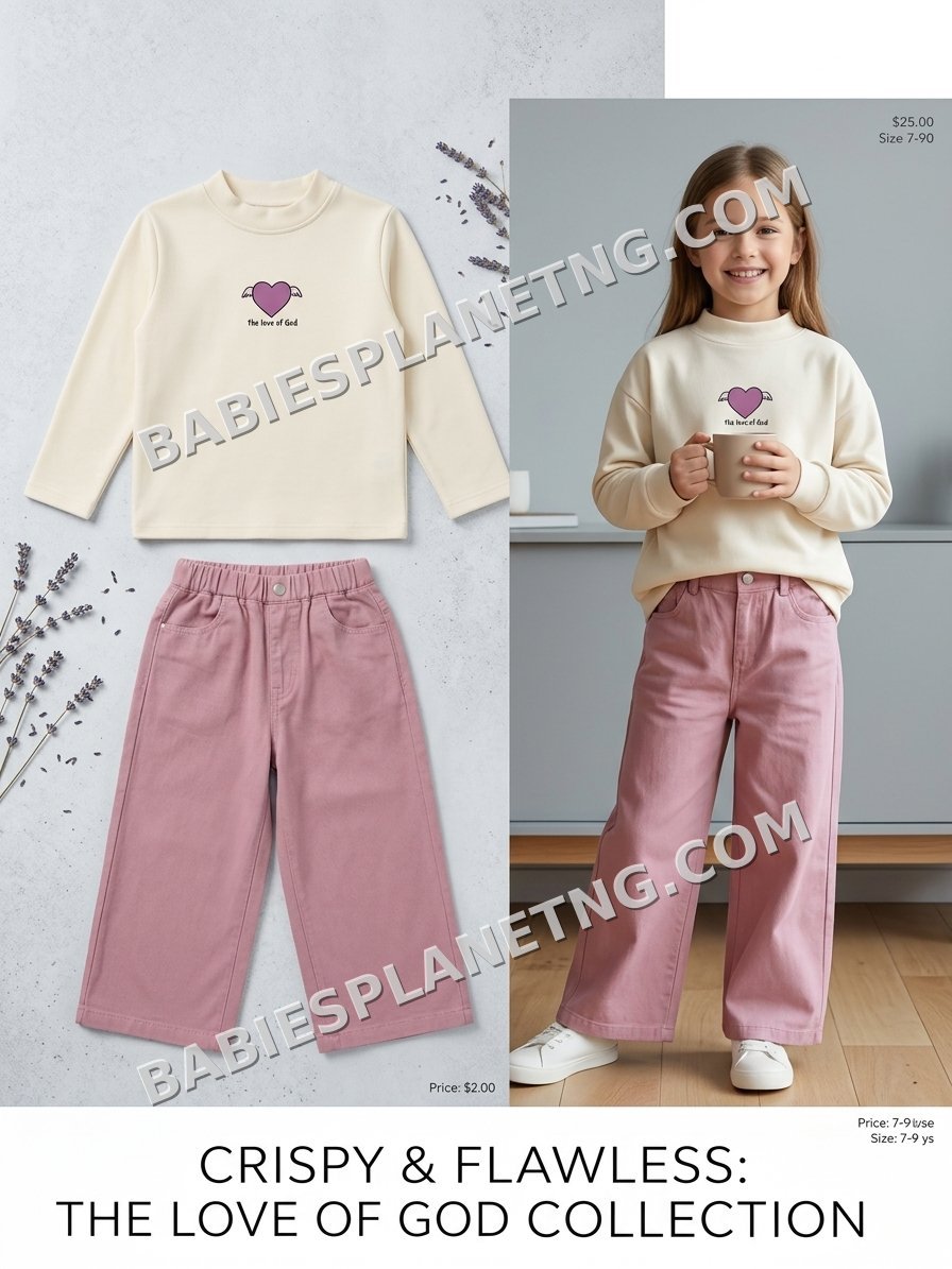 Kids' Pink Casual Pants Set