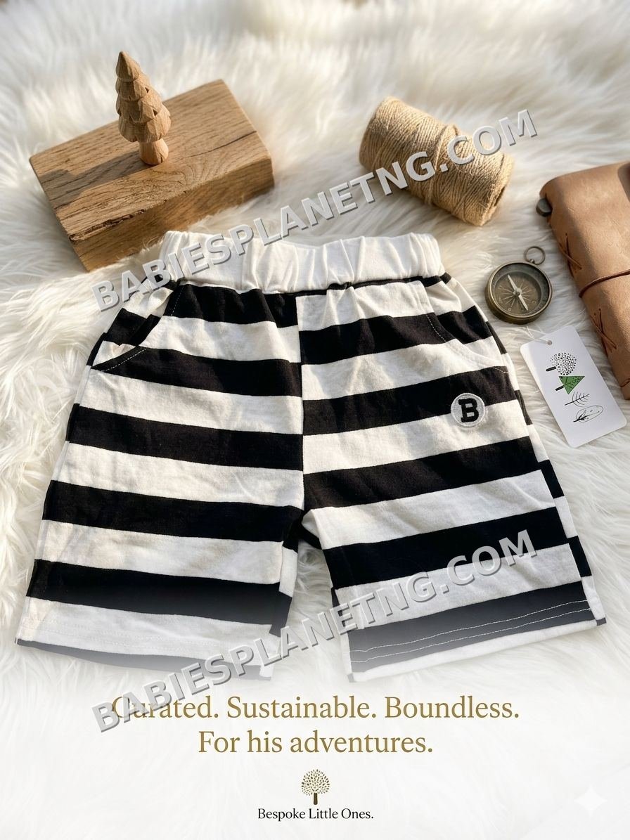 Black And White Striped Shorts