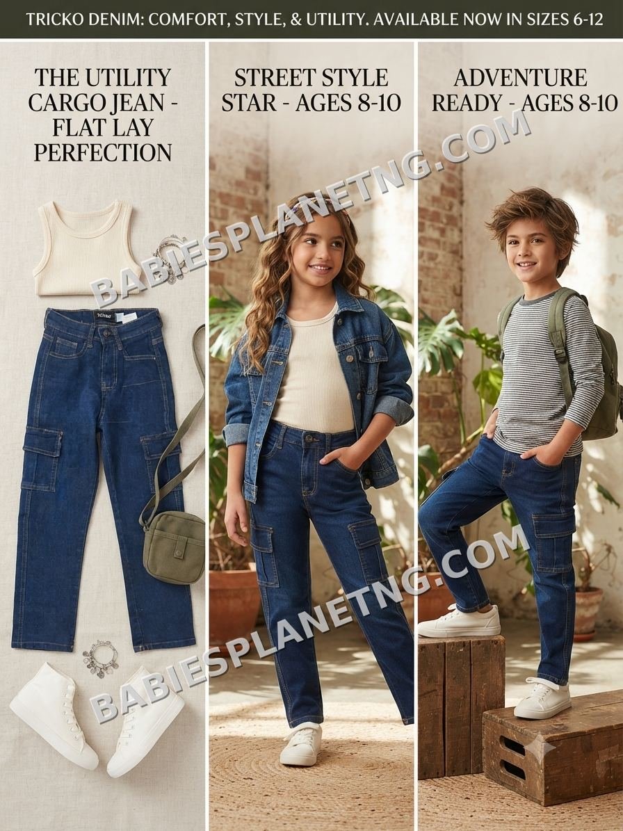 Kids' Fashion Cargo Jeans