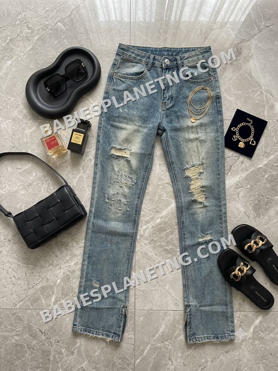 Distressed Denim Jeans
