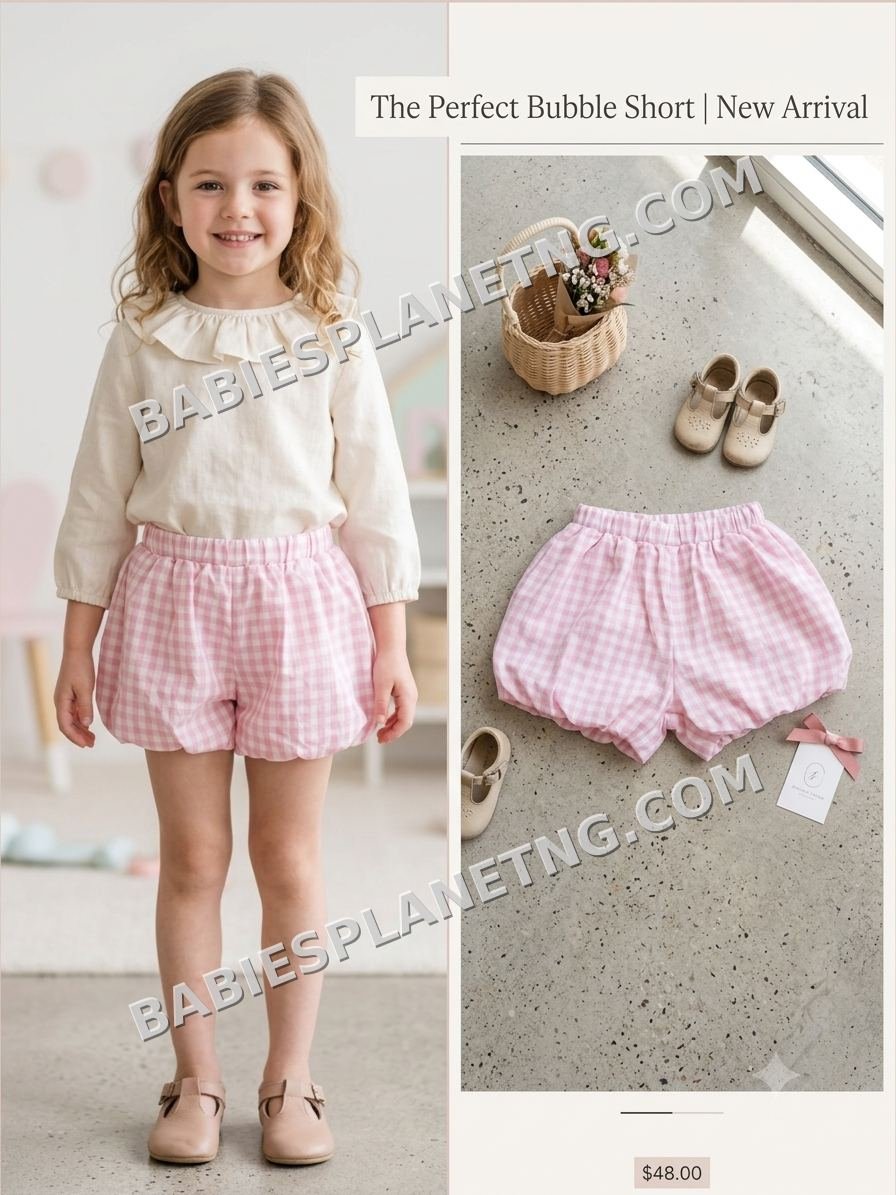 Kids' Fashion Pink Bubble Shorts