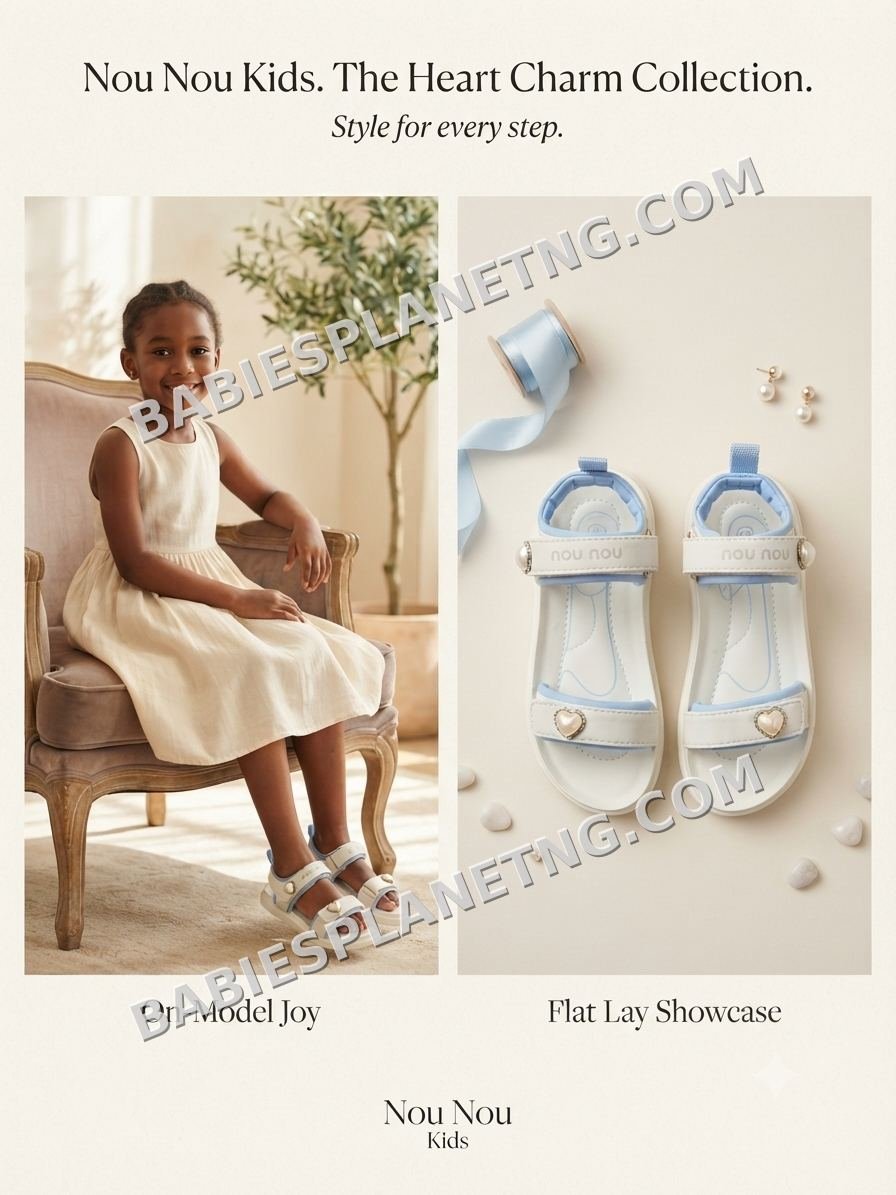 Girls' Heart Buckle Sandals
