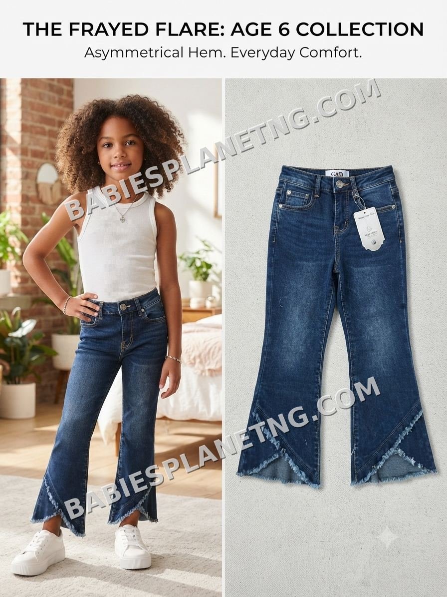 Asymmetrical Hem Jeans for Girls