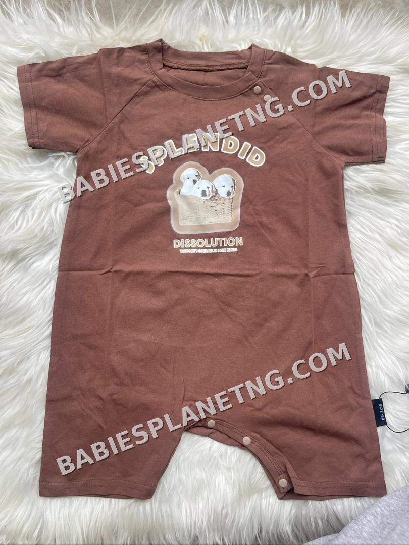 Short Sleeve Baby Brown Onesie