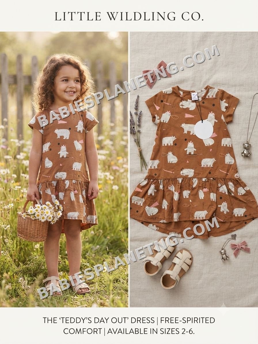 Little Girl Sheep Print Dress