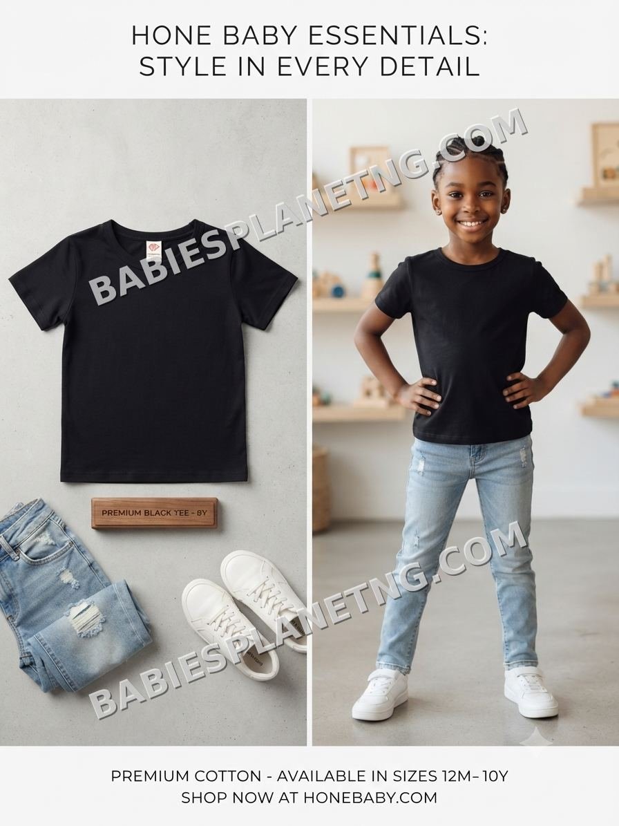 Black Short Sleeve Kids Top