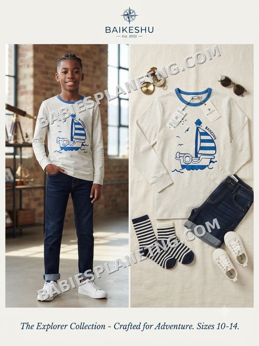 Toddler Sailing Design Crew Neck Top