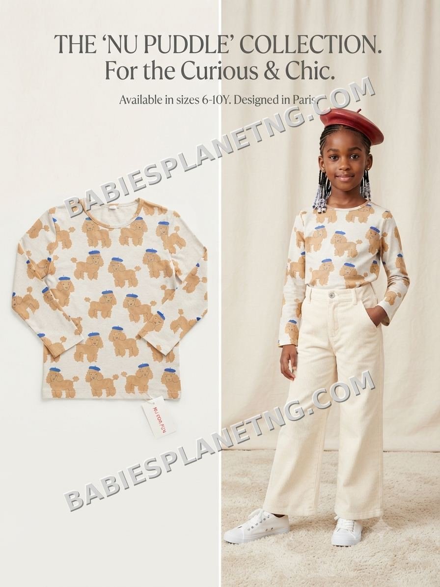 Kids Poodle Print Long Sleeve Top