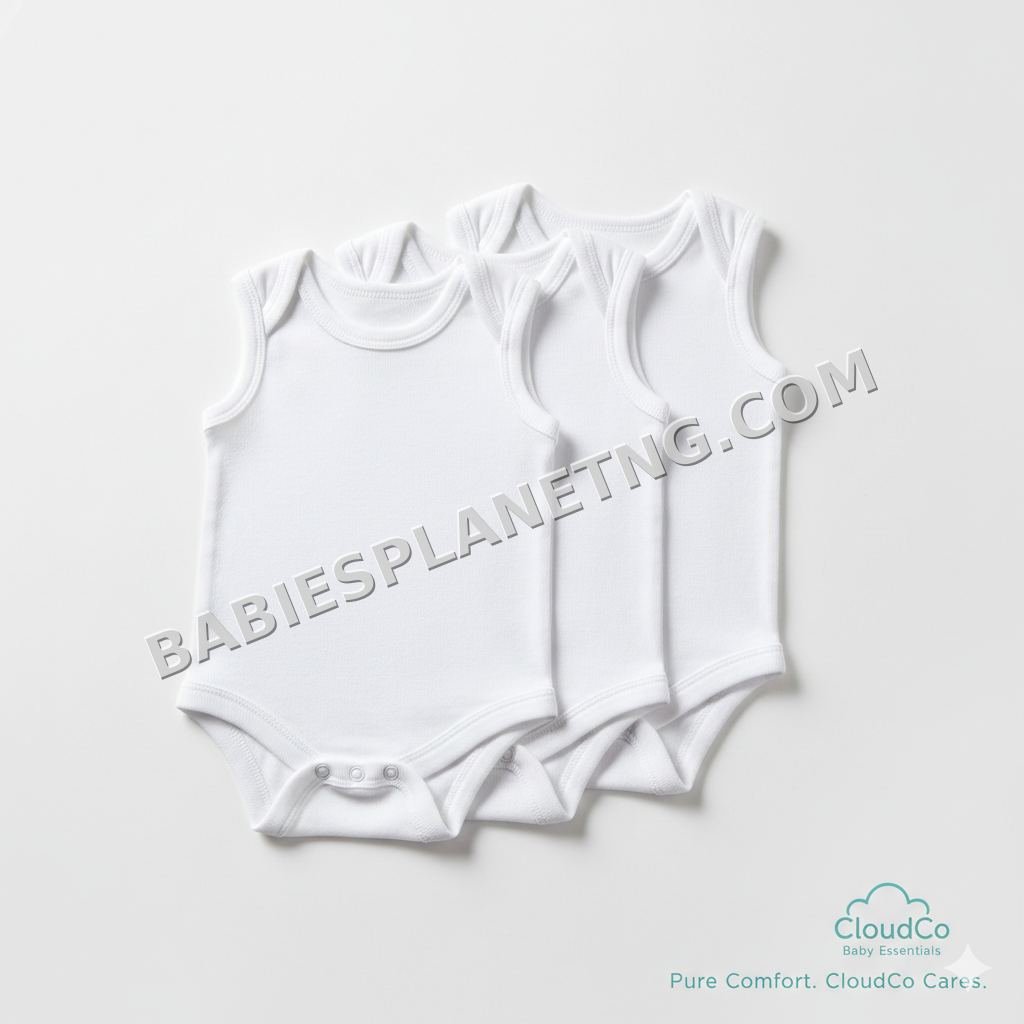 3 in 1 George Sleeveless white Body Suit