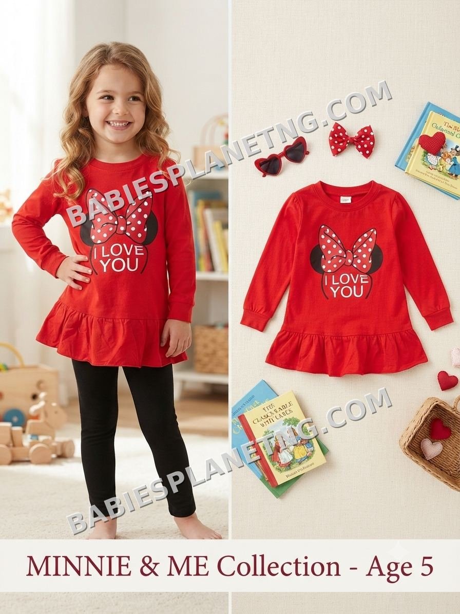Kids Minnie Inspired Graphic Long Sleeve Top