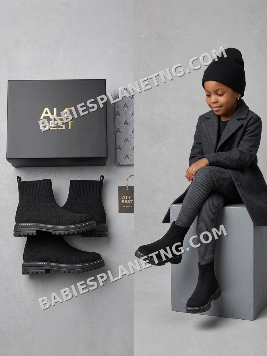 Black Kids Fashion Boots