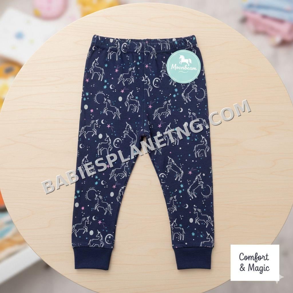 Kids Navy Blue Unicorn Pants