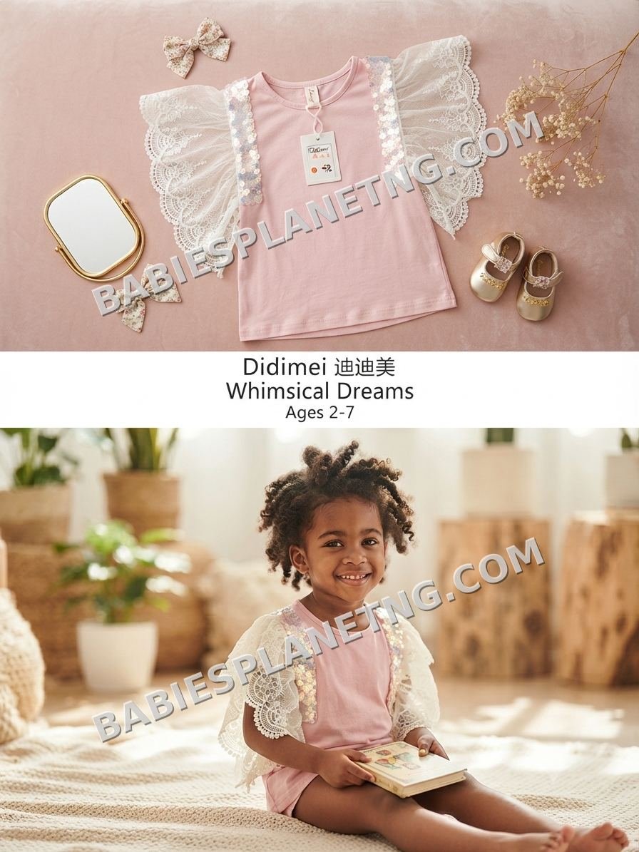 Sequin Wing Sleeve Kids Top