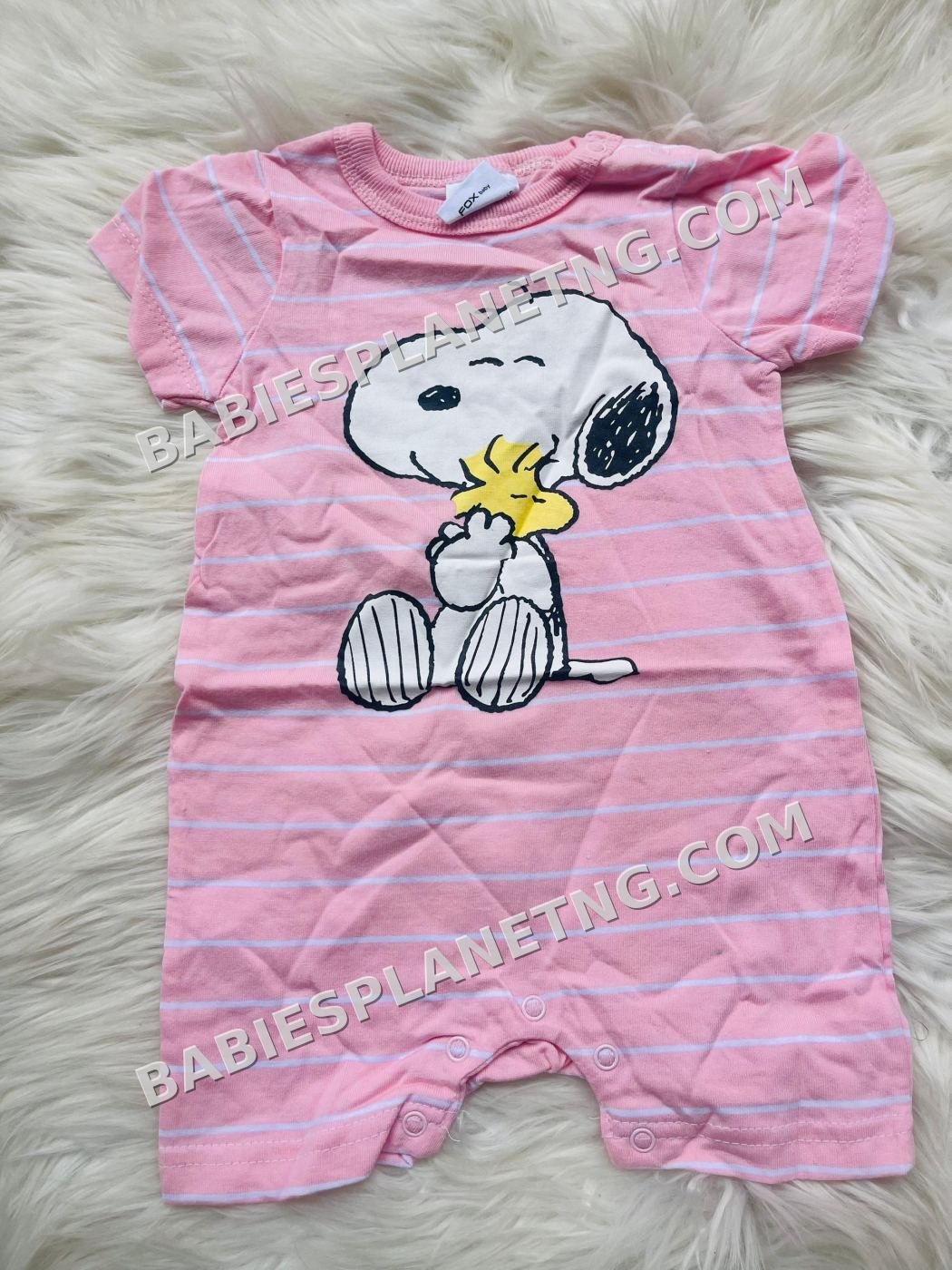 Baby Pink Snoopy Romper
