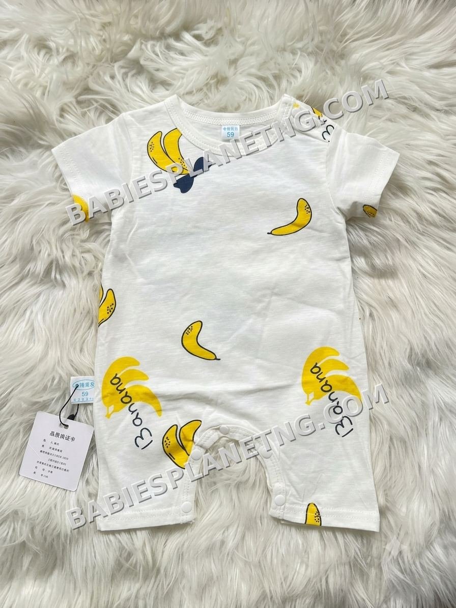 Baby Banana Print Romper