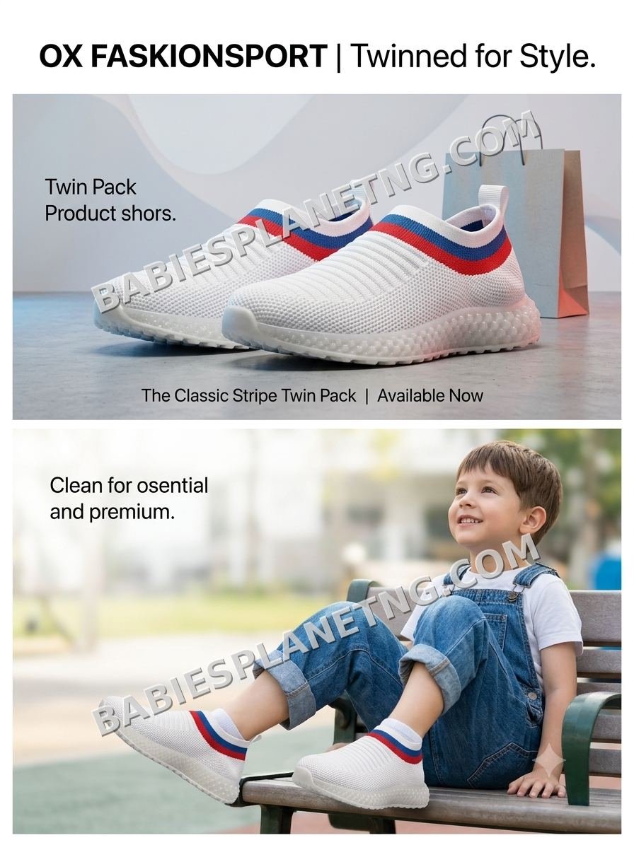 Kids White Stripe Casual Sneakers