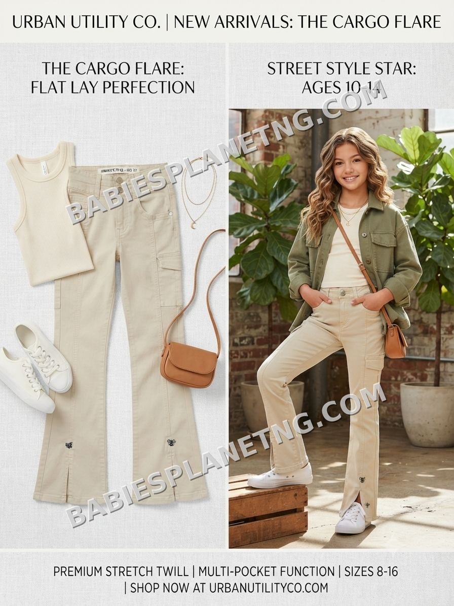 Kids Cargo Flare Pants