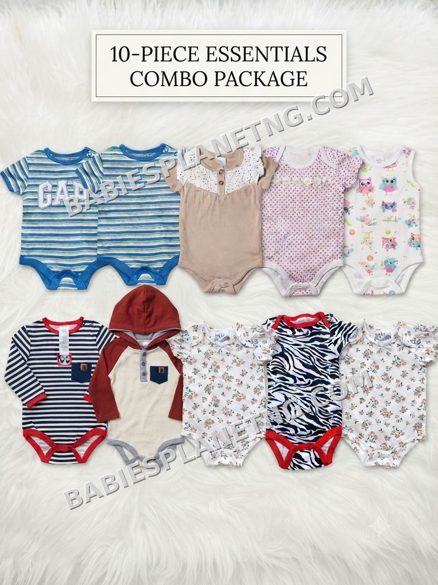 Baby Onesie Bodysuit 10-Piece Combo Set