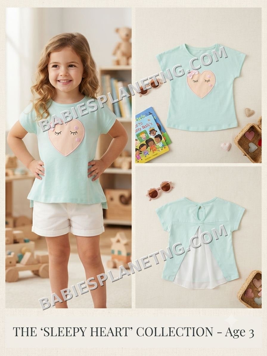 Short Sleeve Sleepy Heart Girls Top