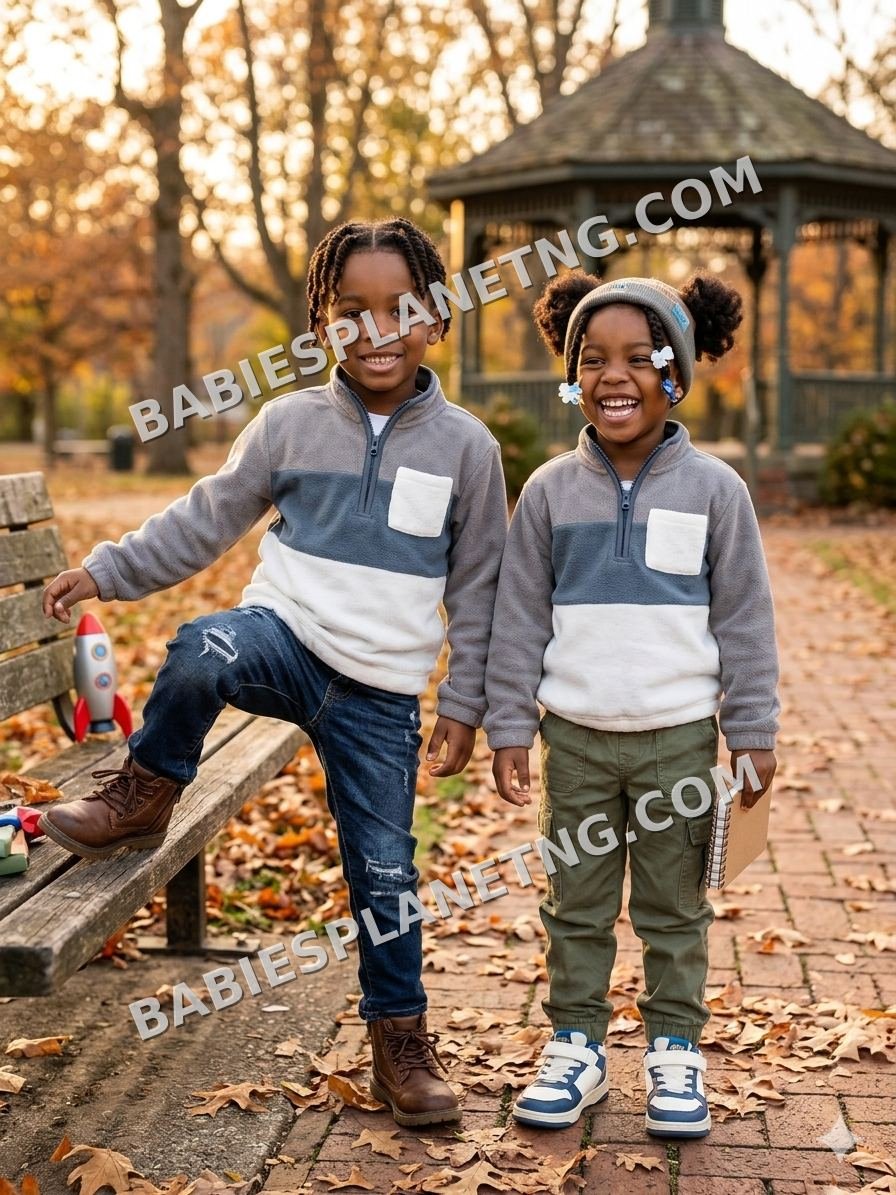 Grey and White Striped Sweatshirts