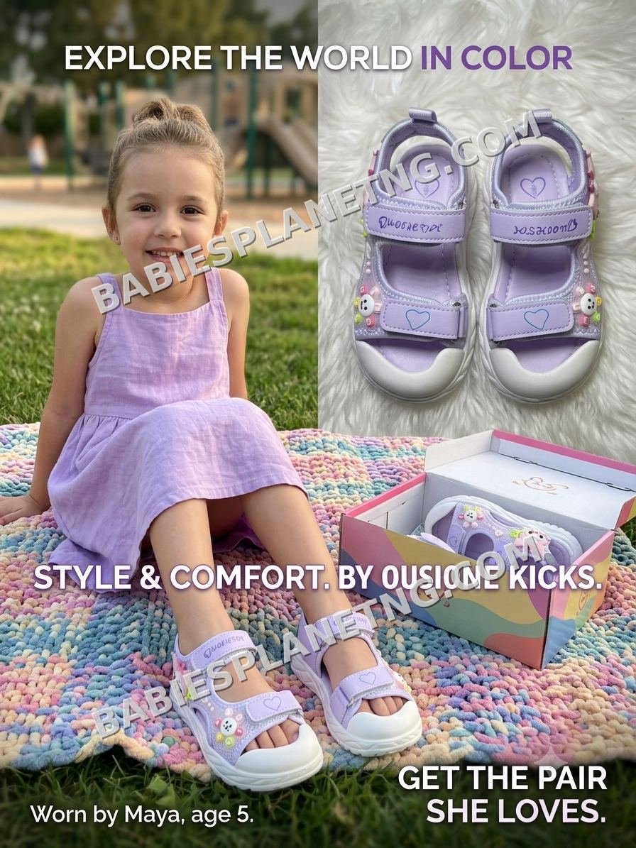 Toddler Girls' Purple Velcro Sandals