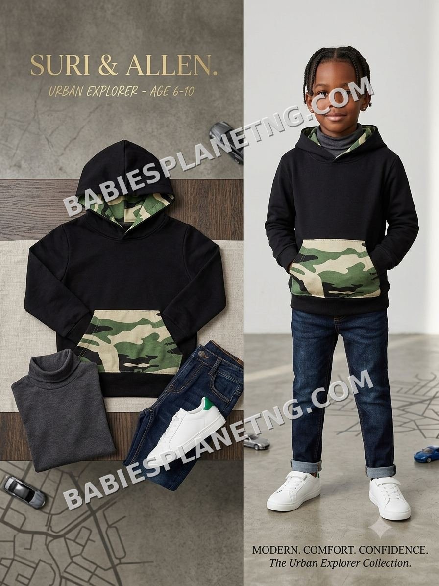 Black Camo Pocket Sweat Top